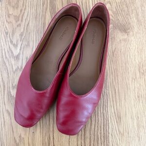 Madewell Red Leather Flats